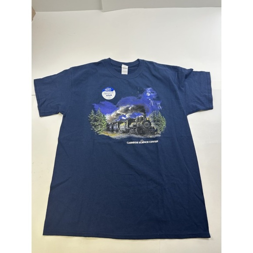 New Carnegie Science Center Shirt Train‎ Mens Large Navy Blue NWT Pittsburgh